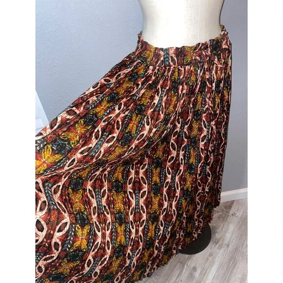 Sudden Impact Women’s Crinkled Cotton Midi Skirt size 18W Drawstring Boho Fairy